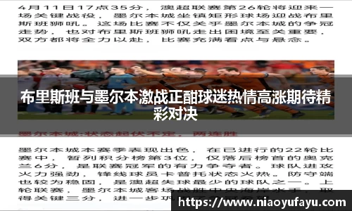 布里斯班与墨尔本激战正酣球迷热情高涨期待精彩对决